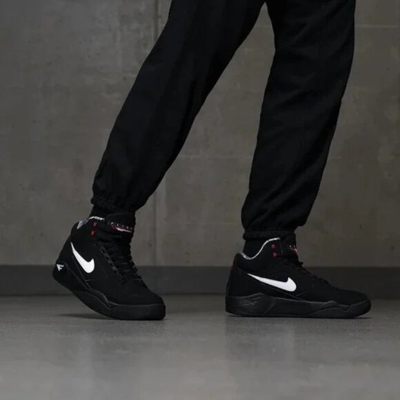 NEW Nike Air Flight Lite Mid- Black White Varsity Red - Picture 4 of 15